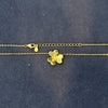Collar Con una Flor 45cm, Color Dorado o Plateado, Plata .925