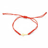 Pulsera Hilo Ajustable con dije de cruz, Color Negro o Rojo, Oro 10k