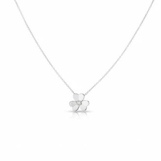 Collar Con una Flor 45cm, Color Dorado o Plateado, Plata .925