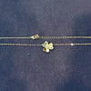 Collar Con una Flor 45cm, Color Dorado o Plateado, Plata .925
