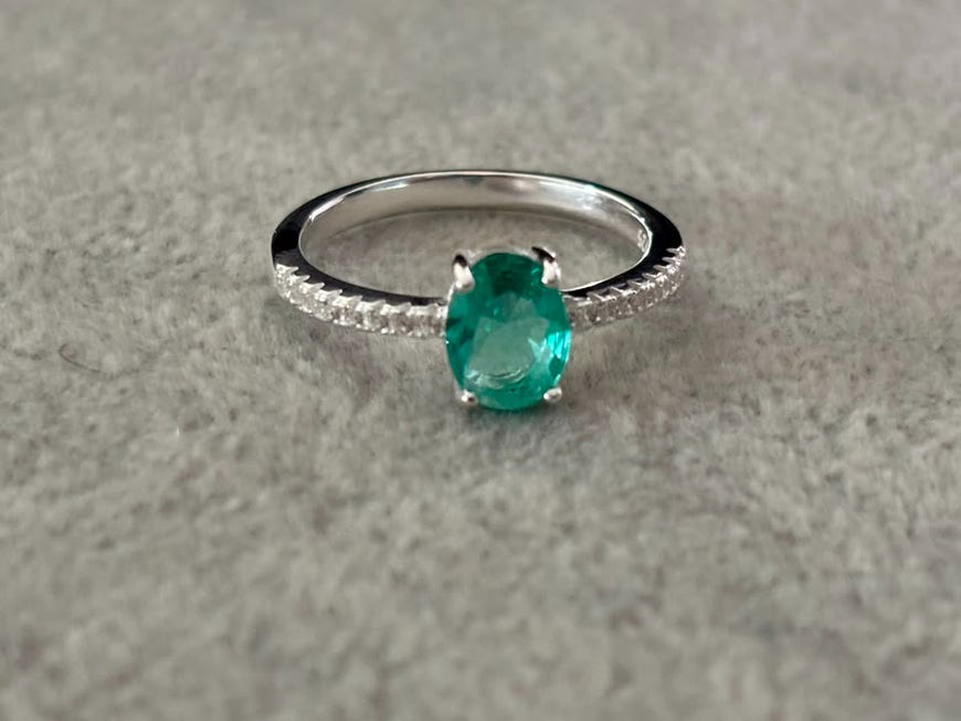 Anillo Zirconia Menta Talla 7,8