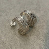 Arracada Filigrana 3D plateada, con bano de rodio, Plata .925 $79