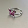 Anillo Mariposa Zirconia Rosa Talla 5,10