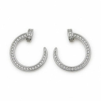 Arrete con circonias, Color plateado, Plata .925