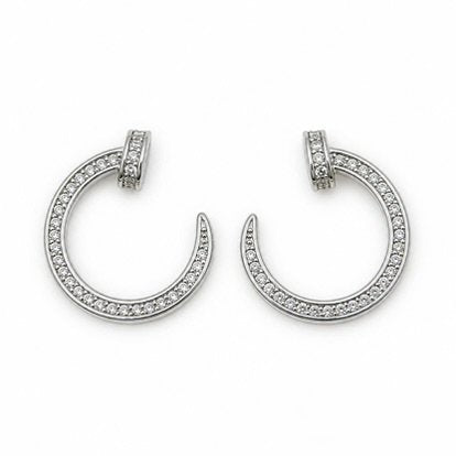 Arrete con circonias, Color plateado, Plata .925