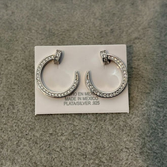 Arrete con circonias, Color plateado, Plata .925