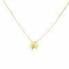 Collar Con una Flor 45cm, Color Dorado o Plateado, Plata .925