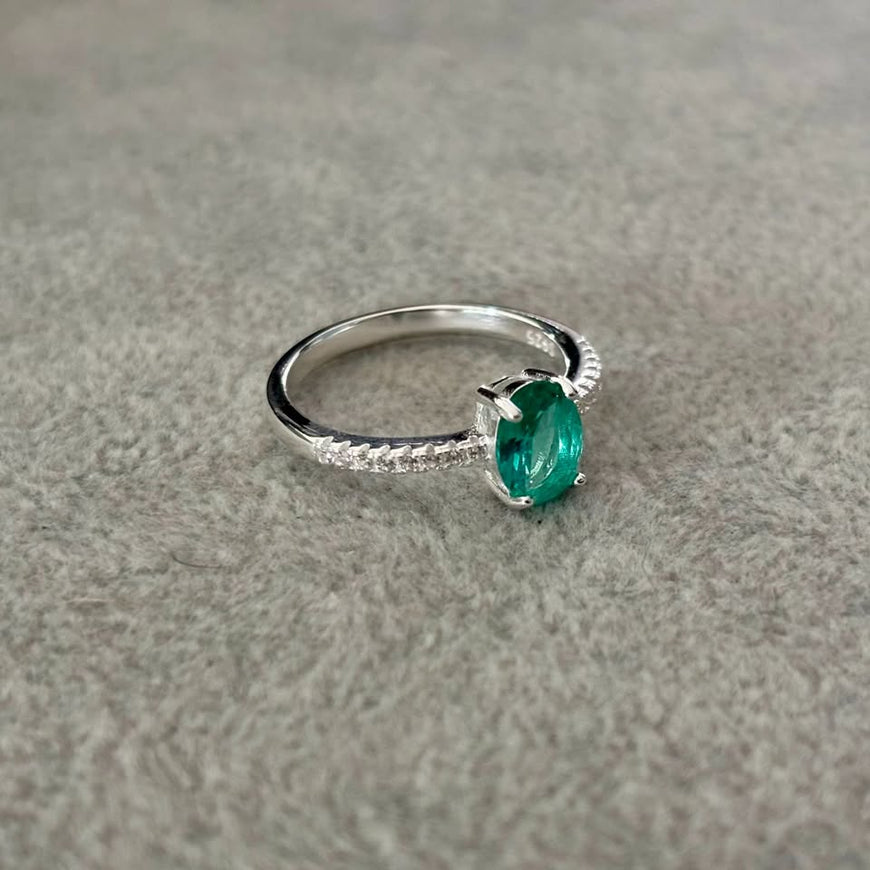 Anillo Zirconia Menta Talla 7,8
