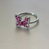 Anillo Mariposa Zirconia Rosa Talla 5,10