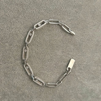 Pulsera Talla 17cm, 18cm, con bano de Rodio, Plata .925