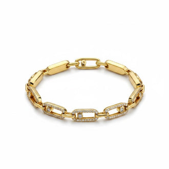 Pulsera Talla 18, con bano de oro, Plata .925