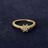 Anillo de Flor con circonia y bano de oro, Talla 7(4), Plata .925