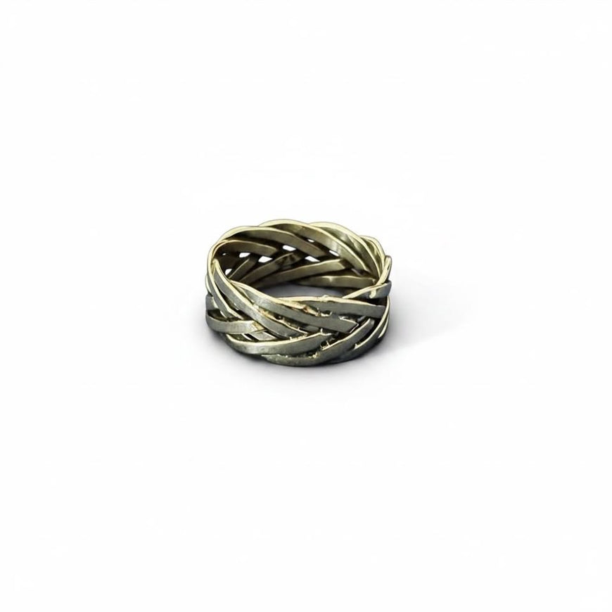 Anillo Trenzado Ancho, Talla 5,6,7,8,9,10,11,12, Plata .925