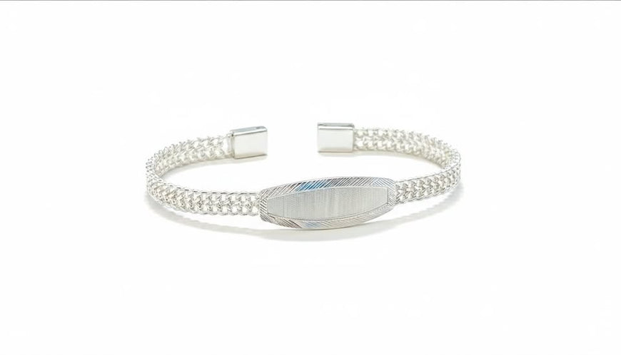 Esclava Diamantada Petatillo 19cm, Plata .925