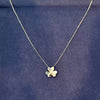 Collar Con una Flor 45cm, Color Dorado o Plateado, Plata .925