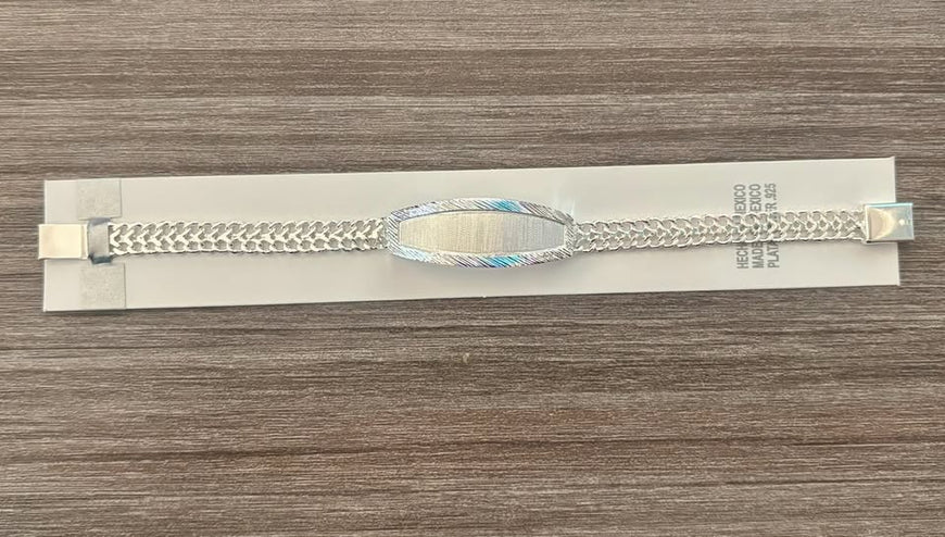 Esclava Diamantada Petatillo 19cm, Plata .925