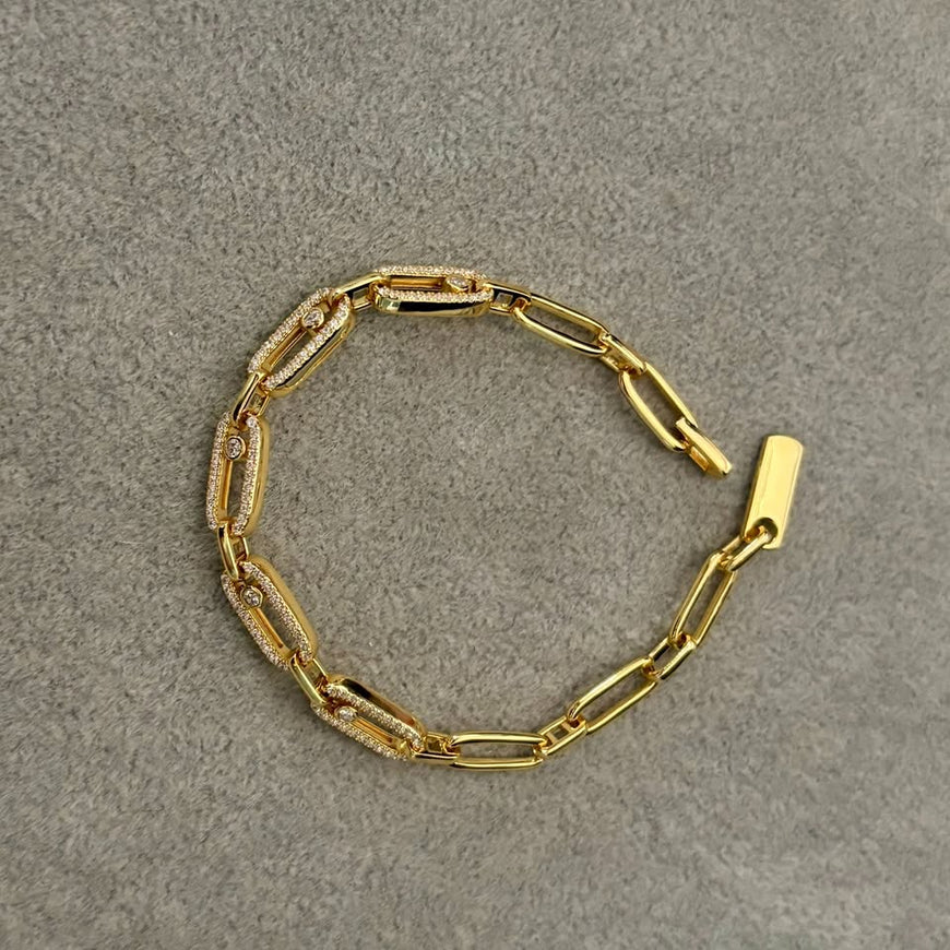 Pulsera Talla 18, con bano de oro, Plata .925