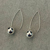 Arete con dije de bola grabde, Plata .925