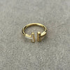 Anillo con perla ajustable, Talla 7,8, con bano de oro, Plata .925