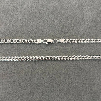 Cadena doble rombo 70cm, Plata .925