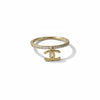 Anillo con microcirconias y bano de oro, talla 6, 7, 8, 9, Plata .925