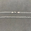Cadena cubana doble vista liso 65cm, Plata .925