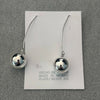 Arete con dije de bola grabde, Plata .925