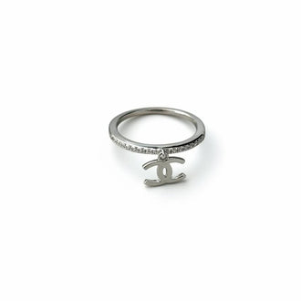 Anillo con microcirconias y bano de rodio, talla 6, 7, 8, 9, Plata .925