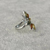 Anillo de flores ambar, Plata .925 Talla 7.