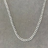 Cadena cubana doble vista liso 65cm, Plata .925