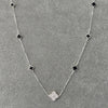 Collar de Onix, con Flor de circonias, Plata .925