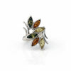 Anillo de flores ambar, Plata .925 Talla 7.