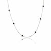 Collar de Flor Onix mini, Plata .925