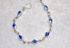 Pulsera de piedra natural opal azul, Plata.925