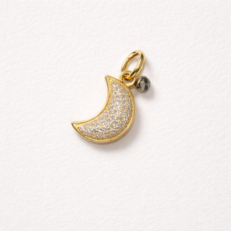 Charm Moon Sparkling double sided silver .925