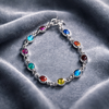 Pulsera de piedra natural multi color, silver.925