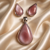MIO 599 set de arte dijo de gota, Pink Abulon, Silver .925