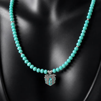 Collar Tiffany Regalo, color turquoise, Plata .925