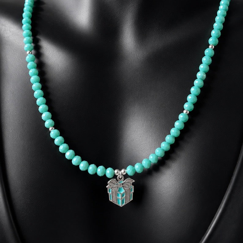 Collar Tiffany Regalo, color turquoise, Plata .925