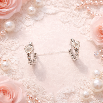 Arracada con corazón plata .925/ Arracada with a heart silver .925