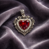Dije Filigrana con perla y Circionia roja, plata .925