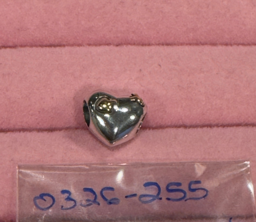 Silver charm heart with gold love struck design