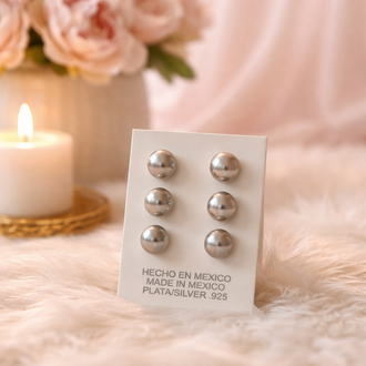 Arrete set perla de rio plata .925/ Earring set of pearls from lake silver .925