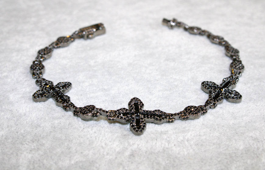 Pulsera Cruz Mónaco 21cm, Plata .925