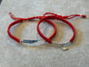 PULSERA PARA PAREJA DE HILO AJUSTABLE, ELIGEN COLOR ROJO O NEGRO, PLATA .925