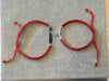 PULSERA PARA PAREJA DE HILO AJUSTABLE, ELIGEN COLOR ROJO O NEGRO, PLATA .925