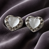 ARETE DE CORAZON OJO DE GATO, ELIGEN COLOR ROSA, BLANCO, AZUL, DORADO PLATA .925