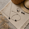 Juego VC Aretes, pulsera, collar 50CM y anillo medidas 6 y 9