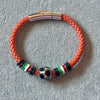 Pulsera mundial de piel and stainless steel color Navy Blue(3), Red (9) Dark Brown/Black (20) Orange (1)