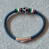Pulsera mundial de piel and stainless steel color Navy Blue(3), Red (9) Dark Brown/Black (20) Orange (1)
